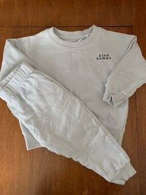 🫐3/$30 Indigo Organic Kids Matching Set - Light Gray size 12-18m